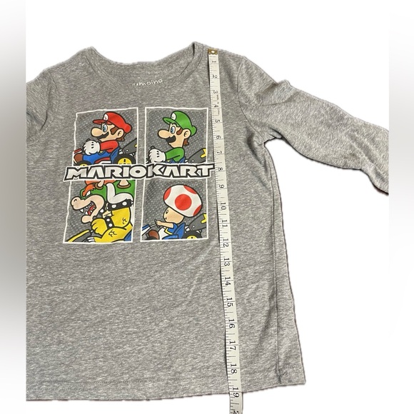 Kids Jumping Beans Super Mario shirt Luigi Bowser Toad heather gray Nintendo - Picture 3 of 8